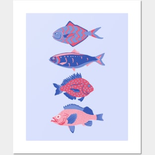 Nautical fish design summer art Posters and Art